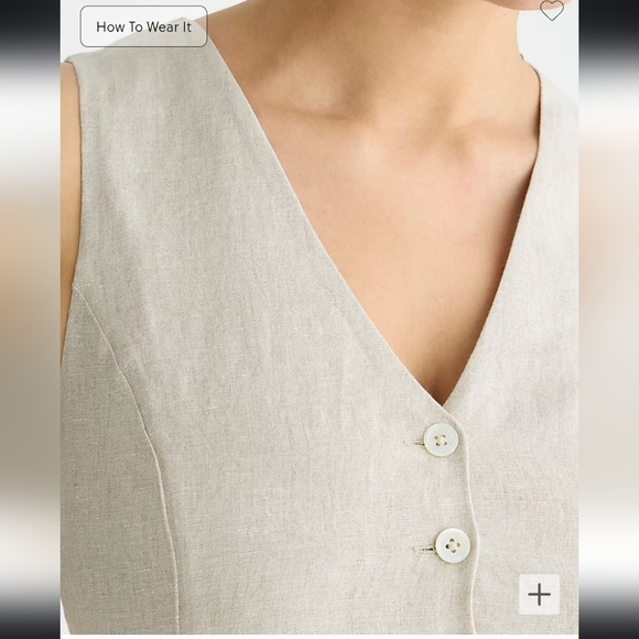 J.crew NWT Slim-fit linen vest - Flax / Beige - Picture 3 of 6